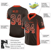 Custom Brown Orange-White Drift Fashion Mesh Authentic Football Jersey